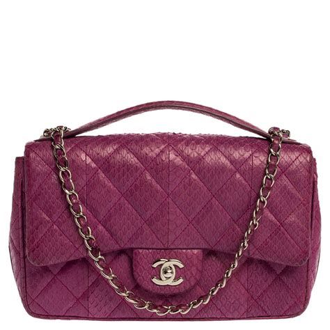 chanel snake bag|Chanel flap bag top handle.